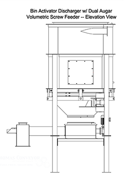 Metalfab Posibin Surge Bin Day Hopper with Vibrating Bin Bottom Bin Activator, Continuous Discharge