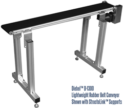 D-1300 Conveyor with StructoLink™ Support Legs for Diebel Aluminum Frame Rubber Belt Conveyors