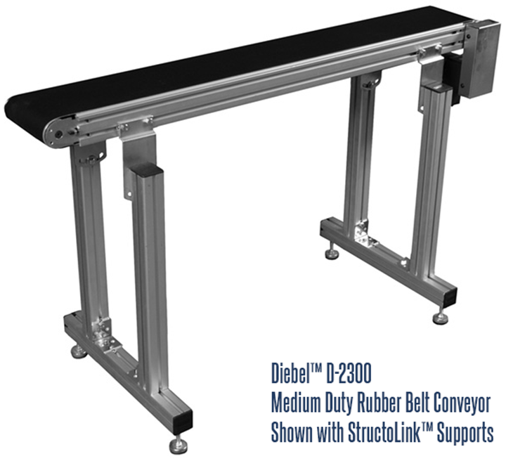 D-2300 Conveyor with StructoLink™ Support Legs for Diebel Aluminum Frame Rubber Belt Conveyors