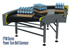 PTM Series Power Turn Belt Curve Conveyor offer long life, flexibility and rugged construction.