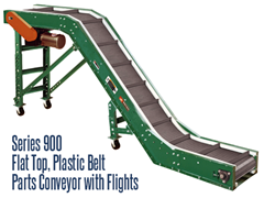 Picture for Series 900 Flat Top Plastic Belt Parts Conveyor with Flights, Roach Model PPF