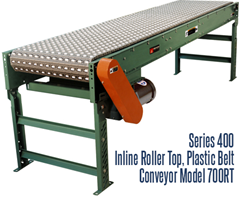 Picture for Series 400, Inline Roller Top Plastic Belt Conveyor, Roach Model 700RT