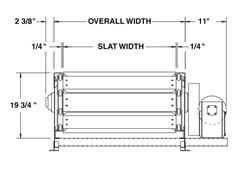 Roach Model 608SL Heavy Duty Slat Conveyor Top View Schematic