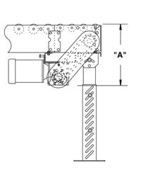 Light Duty Belt Driven Live Roller Curve Roach Model 138LRC Side Schematic