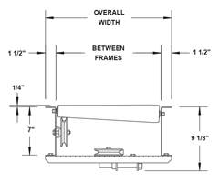 Roach Model 196LRC, Medium Duty Belt Driven Live Roller Curve Drive Top View Schematic