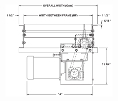 Roach Model 796LS Line Shaft Driven Live Roller Conveyor Top View Schematic