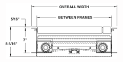 Roach Model 796LSS Line Shaft Converging Spur Module Top View Schematic