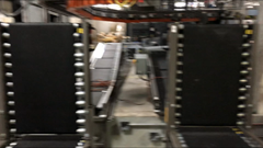 These Motorized Driven Roller (MDR) Gates are shown in the up position; there are limit switches on the conveyor which stops the zone from running. Products will accumulate behind the lift gate until the gate is lowered into the down position.