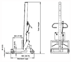 LIFT-O-FLEX™ Series 19000/19500 Heavy Duty Ergonomic Lifter Schematic 1