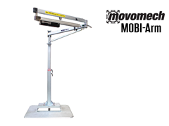 The Movomech™ MOBI-Arm's mobility is achieved through the use of a pallet jack which allows for efficient placement of the lifting system.