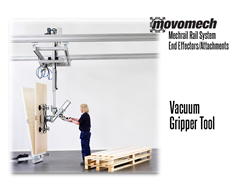 Movomech™ Panel Gripper Tooling/Attachment. Contact a Thomas Conveyor ergonomic engineer to find out which end effectors would provide the optimal solution to your ergonomic lifting application.