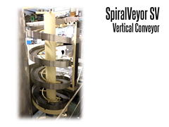 The SpiralVeyor SV Series Vertical Conveyor is ideal for handling packaged products and cases; it can be used for both elevation and accumulation conveying.