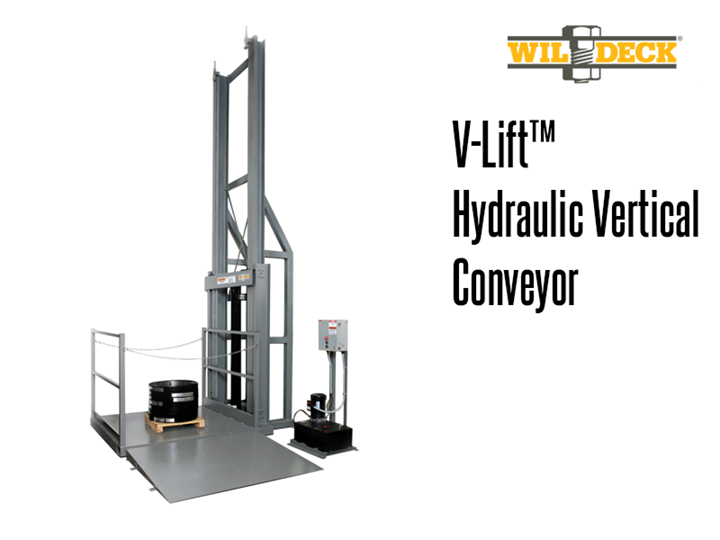 Best suited for single-level material handling, the V-Lift™ Hydraulic Vertical Conveyor is a powerful, cost effective, and space saving solution for all of your industrial lifting needs.