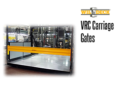 Safety gates come in a wide variety of configurations and are designed to maximize safety and performance.  VRC gates feature both floor level entrance gates and carriage mounted gates.  CargoLok™ Gates are designed to secure heavy carts or rolling loads during transport. 