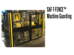 Saf-T-Fence Machine Guarding is a modular steel barrier used to keep employees clear of an area for safety, security, privacy, or to simply keep the work area looking clean and organized. 