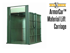 ArmorCar™ carriages come with galvanized tread plate floors and walls, roll-up doors, and an expanded metal roof.