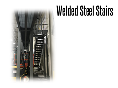 Welded structural steel stairs can be configured to fit existing mezzanine or safety platform systems.