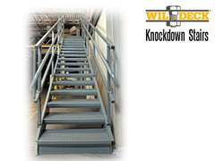 Knockdown Stairs are easily assembled on the job site and can be installed at nearly any facility, including areas where space is limited.