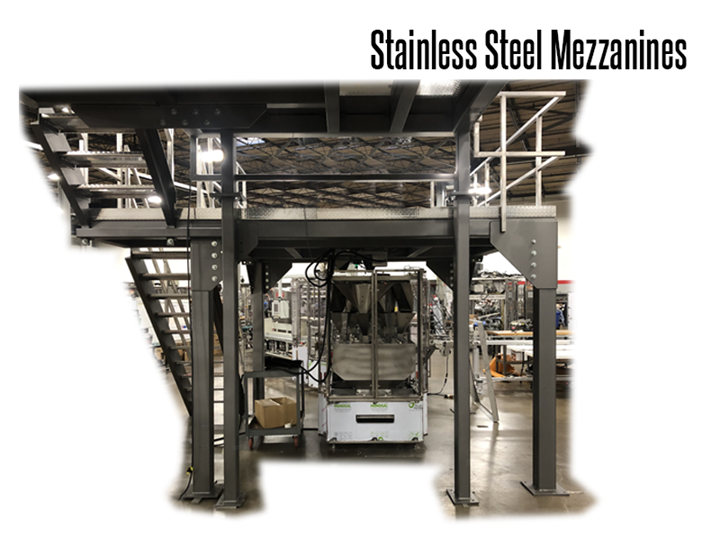 Stainless Steel Mezzanines are ideal for applications in the food industry, where cleanliness and corrosion resistance are of high importance.