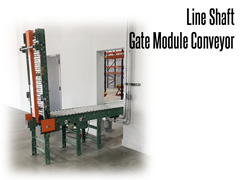 Conveyor gates provide a passageway for personnel, lift trucks, and other equipment.