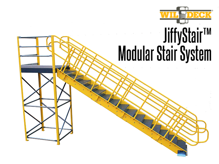 JiffyStair™ systems can be installed nearly anywhere; whether you need access to mezzanine platforms, catwalks, safety platforms, racking or shelving, or other elevated structures, the modular JiffyStair™ can be designed or adjusted to meet your needs.