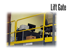 Work Platform Lift Out Gate remove to allow for unobstructed access to the mezzanine to load and unload material