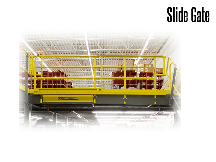 Industrial Slide Gates allow for safe and easy loading and unloading of equipment and product from mezzanines and other elevated storage areas.