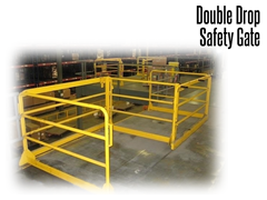 When utilizing double drop safety gates mezzanine level personnel can access one pallet bay while a forklift operator at the ground level is accessing the other. One bay is always open at the mezzanine level for forklift operations and lifting.