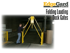 EdgeGard™ Folding Rail Gate protects wider openings and minimizes required clearance heights.