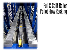 Full and split-roller pallet flow racking