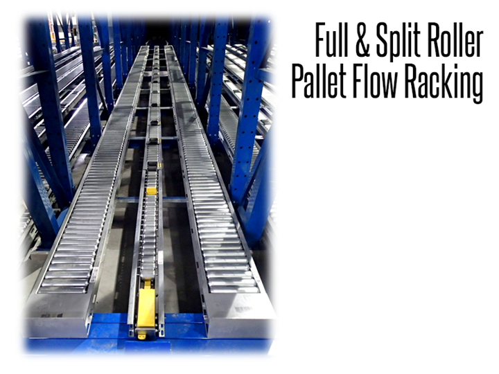 Full and split-roller pallet flow racking