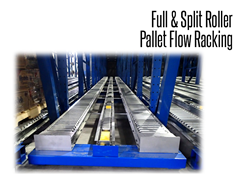 Full and split-roller pallet flow racking