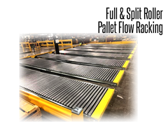 Full and split-roller pallet flow racking