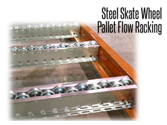 Skate wheel lanes are ideal in pick modules, for both high-volume case selection as well as empty pallet return (EPR) lanes.