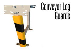 Conveyor leg guard is a heavy duty foam product that can be attached to conveyor legs on a conveyor line. 