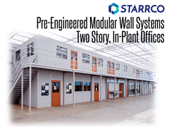 Portable enclosure systems can protect against escaping contaminants and Starrco’s quality modular wall construction can sound proof semi-permanent/portable structures to isolate excessively loud equipment from personnel. A portable clean room can also be configured to contain dust and airborne debris with a pre-fabricated unit (such as a sound, paint, and dust enclosure) to house industrial processes.