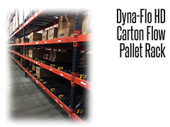 High-Efficiency Meets Heavy-Duty in Dyna-Flo HD, product slotting and reprofiling is easy with the full-width wheel bed design of Dyna-Flo HD which accommodates cartons of different dimensions on each shelf level.