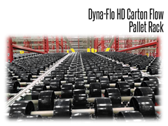 The ease of use, flexibility and durability of Dyna-Flo HD carton flow makes it a common application in retail, food, beverage, manufacturing and e-commerce distribution centers.