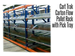 Cart-Trak Carton Flow Racking with Pick Tray