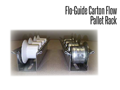 Flo-Guide Carton Flow Racking: ideal for tote flow and very deep lanes where full length guiding is necessary. Flo-Guide's patented design separates product while guiding totes and cases.