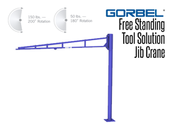 Tool solution jib cranes are durable, lightweight options for applications with suspended tooling or light duty lifting.
