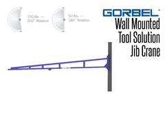 Wall mounted tool solution jib cranes are perfect for tight work spaces.