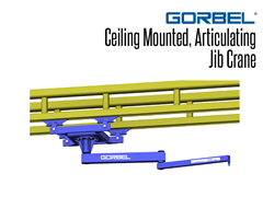 Ceiling mounted articulating jib cranes can be stationary mounted; this allows usage outside the normal coverage of a bridge crane or the jib to swing under obstructions. 