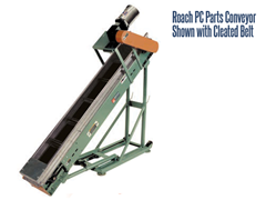 Roach Model PC Parts Handling Conveyor with Cleated Nitrile Belt