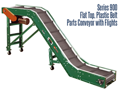 Roach Model PC-F Parts Conveyor with Feeder and Flights