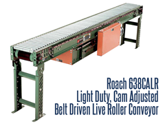 Picture for Light Duty Cam Adjusted Live Roller Conveyor, Roach Model 638CALR