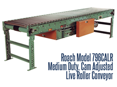 Roach Model 796CALR Medium Duty Cam Adjusted Live Roller is typically used in shipping/receiving applications.