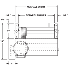 Roach Model SZ196ZPA Medium Duty Zero Pressure Live Roller Accumulator SmartZone™ Conveyor Front View Schematic