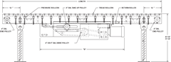 Roach Model SZ196ZPA Medium Duty Zero Pressure Live Roller Accumulator SmartZone™ Conveyor Side View Schematic