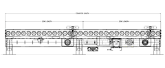 Medium Duty Chain Driven Zero Pressure Accumulator Roach Model SZA192CDA Smart Zone® Side View Schematic